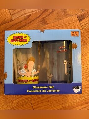 Zak Designs Beavis And Butthead Pint Glassware Set of 2 / 16 oz. Collectable NEW